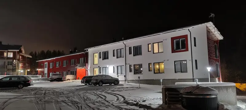 Skistar Apartments building exterior in winter